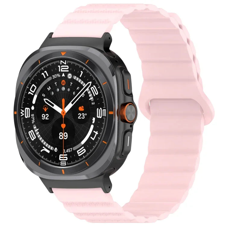 For Samsung Galaxy Watch Ultra 47mm Spot Pattern Two Color Magnetic Silicone Watch Band