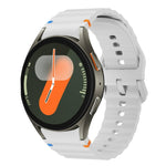 Wave Pattern Stitched Silicone Watch Band, For Samsung Galaxy Watch 7 40 / 44mm, For Samsung Galaxy Watch 6 Classic, For Samsung Galaxy Watch 6 40 / 44mm, For Samsung Galaxy Watch 5 40 / 44mm