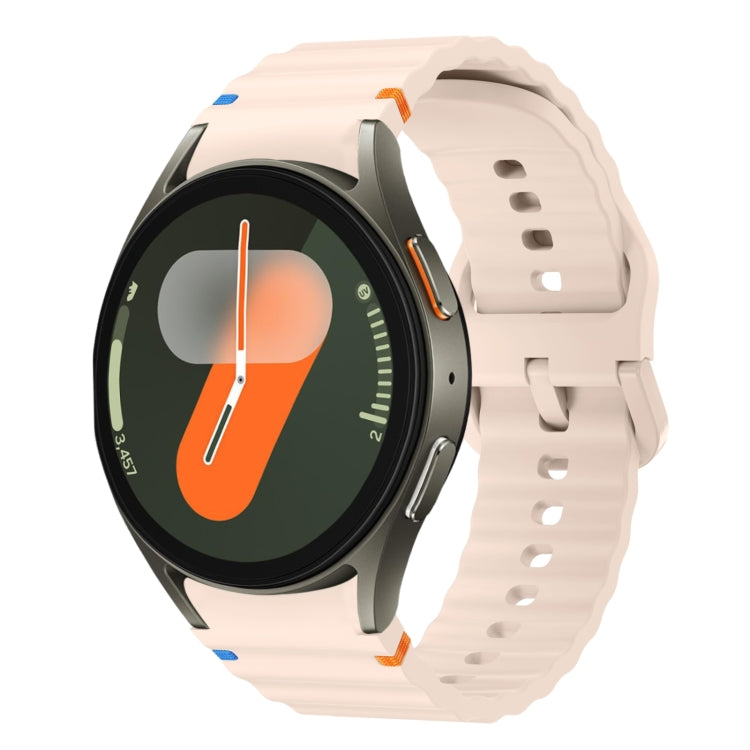 Wave Pattern Stitched Silicone Watch Band, For Samsung Galaxy Watch 7 40 / 44mm, For Samsung Galaxy Watch 6 Classic, For Samsung Galaxy Watch 6 40 / 44mm, For Samsung Galaxy Watch 5 40 / 44mm