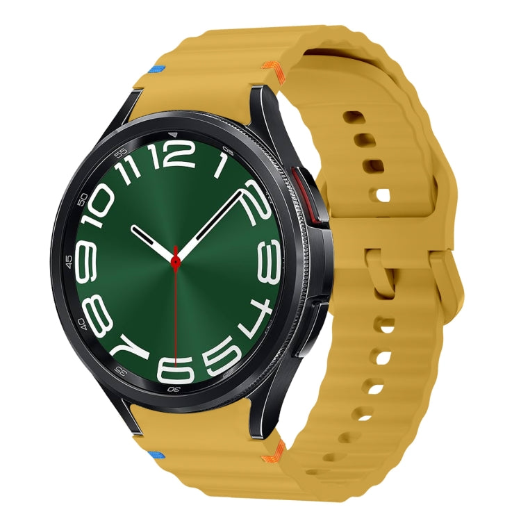 Wave Pattern Stitched Silicone Watch Band, For Samsung Galaxy Watch 7 40 / 44mm, For Samsung Galaxy Watch 6 Classic, For Samsung Galaxy Watch 6 40 / 44mm, For Samsung Galaxy Watch 5 40 / 44mm
