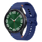 Wave Pattern Stitched Silicone Watch Band, For Samsung Galaxy Watch 7 40 / 44mm, For Samsung Galaxy Watch 6 Classic, For Samsung Galaxy Watch 6 40 / 44mm, For Samsung Galaxy Watch 5 40 / 44mm