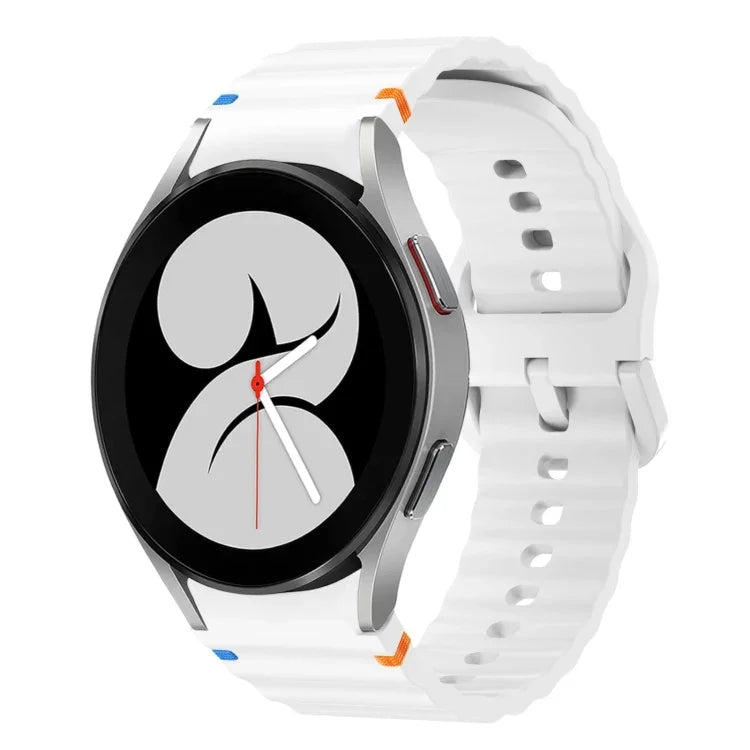 Wave Pattern Stitched Silicone Watch Band, For Samsung Galaxy Watch 5 Pro, For Samsung Galaxy Watch 4 40 / 44mm, For Samsung Galaxy Watch 4 Classic 42 / 46mm, For Samsung Galaxy Watch3 41mm