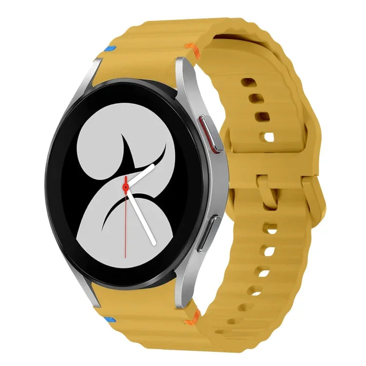 Wave Pattern Stitched Silicone Watch Band, For Samsung Galaxy Watch 5 Pro, For Samsung Galaxy Watch 4 40 / 44mm, For Samsung Galaxy Watch 4 Classic 42 / 46mm, For Samsung Galaxy Watch3 41mm