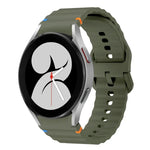 Wave Pattern Stitched Silicone Watch Band, For Samsung Galaxy Watch 5 Pro, For Samsung Galaxy Watch 4 40 / 44mm, For Samsung Galaxy Watch 4 Classic 42 / 46mm, For Samsung Galaxy Watch3 41mm