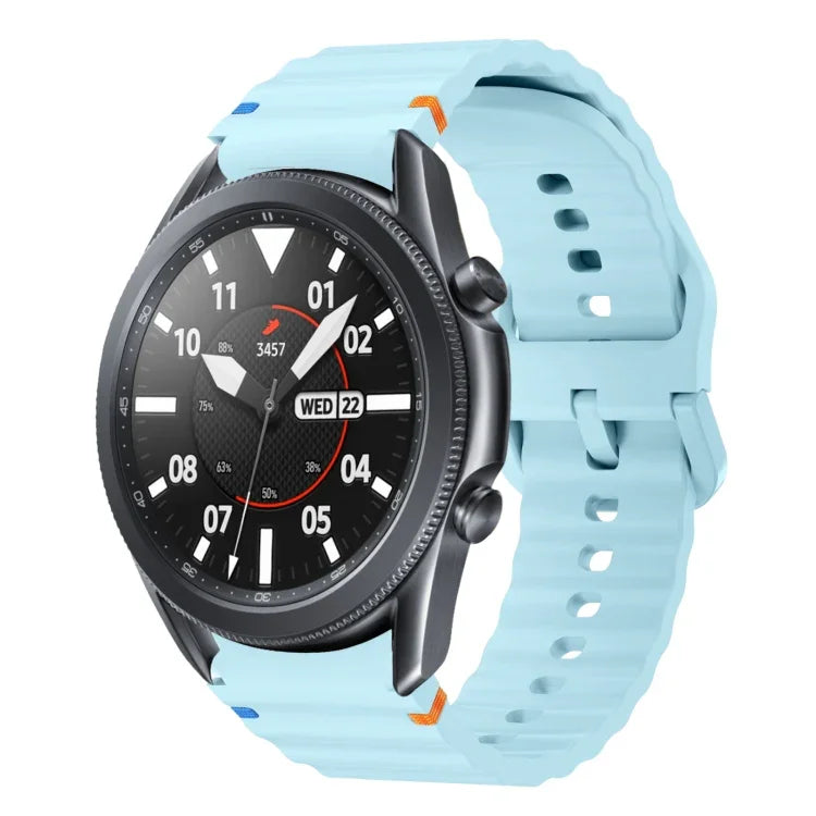 Wave Pattern Stitched Silicone Watch Band, For Samsung Galaxy Watch 5 Pro, For Samsung Galaxy Watch 4 40 / 44mm, For Samsung Galaxy Watch 4 Classic 42 / 46mm, For Samsung Galaxy Watch3 41mm