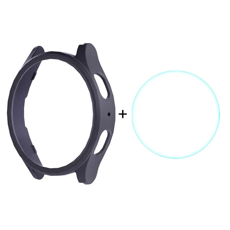 ENKAY Hat-Prince Electroplated Hard PC Case + 0.2mm 9H Glass Screen Protector, For Samsung Galaxy Watch7 44mm, For Samsung Galaxy Watch7 40mm