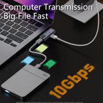 USB-C / Type-C Male to Dual Type-C Female USB3.2/10Gbps OTG Converter PD100W Charging Adapter, Dual Type-C