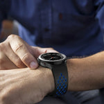 Two Color Magnetic Folding Black Buckle Silicone Watch Band, For Samsung Galaxy Watch 7 40 / 44mm, For Samsung Galaxy Watch 5 40 / 44mm, For Samsung Galaxy Watch 4 40 / 44mm, For Samsung Galaxy Watch 4 Classic 42 / 46mm