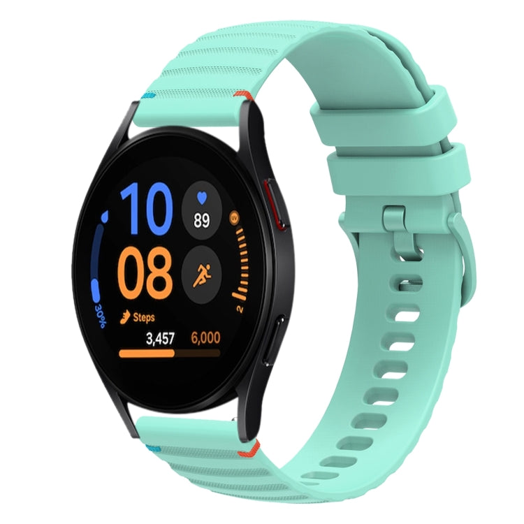 Wavy Dotted Stitched 20mm Silicone Watch Band, For Samsung Galaxy Watch FE 40mm, For Samsung Galaxy Watch 7 40 / 44mm, For Samsung Galaxy Watch 6  Cassic 43 / 47mm, For Samsung Galaxy Watch 6 40 / 44mm