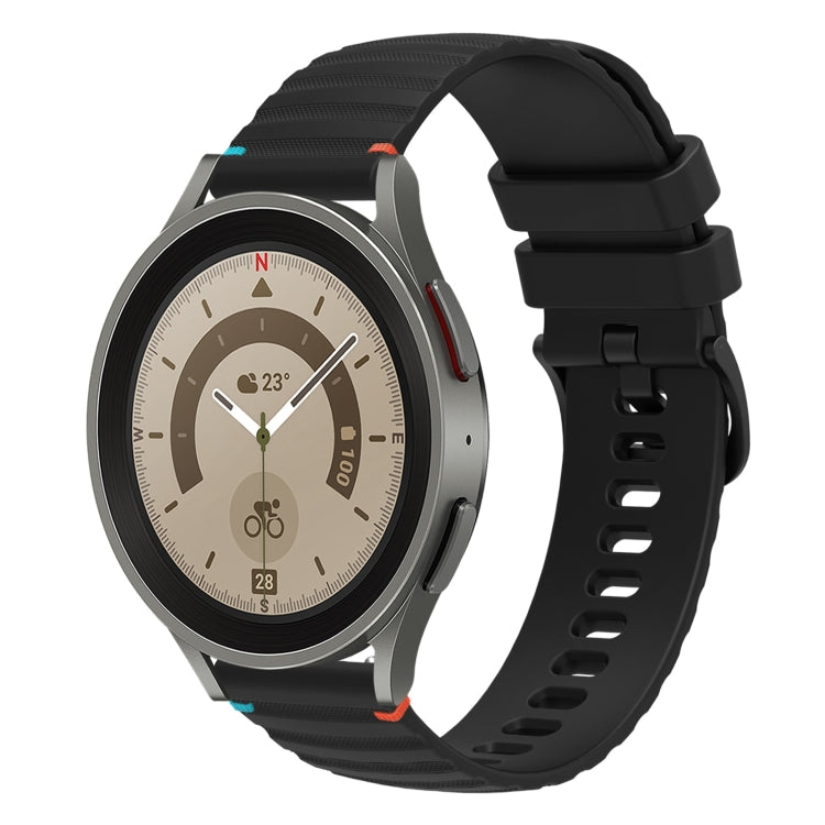 Wavy Dotted Stitched 20mm Silicone Watch Band, For Samsung Galaxy Watch 5 40 / 44mm, For Samsung Galaxy Watch 5 Pro 45mm, For Samsung Galaxy Watch 4 40 / 44mm, For Samsung Galaxy Watch 4 Classic 42 / 46mm