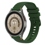 Wavy Dotted Stitched 20mm Silicone Watch Band, For Samsung Galaxy Watch 5 40 / 44mm, For Samsung Galaxy Watch 5 Pro 45mm, For Samsung Galaxy Watch 4 40 / 44mm, For Samsung Galaxy Watch 4 Classic 42 / 46mm