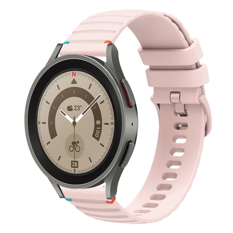 Wavy Dotted Stitched 20mm Silicone Watch Band, For Samsung Galaxy Watch 5 40 / 44mm, For Samsung Galaxy Watch 5 Pro 45mm, For Samsung Galaxy Watch 4 40 / 44mm, For Samsung Galaxy Watch 4 Classic 42 / 46mm