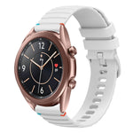 Wavy Dotted Stitched 20mm Silicone Watch Band, For Samsung Galaxy Gear Sport, For Samsung Galaxy Watch Active 2, For Samsung Galaxy Watch3 41mm, For Samsung Galaxy Watch Active