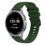 Wavy Dotted Stitched 20mm Silicone Watch Band, For Samsung Galaxy Watch FE 40mm, For Samsung Galaxy Watch 7 40 / 44mm, For Samsung Galaxy Watch 6  Cassic 43 / 47mm, For Samsung Galaxy Watch 6 40 / 44mm