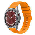 Wavy Dotted Stitched 20mm Silicone Watch Band, For Samsung Galaxy Watch FE 40mm, For Samsung Galaxy Watch 7 40 / 44mm, For Samsung Galaxy Watch 6  Cassic 43 / 47mm, For Samsung Galaxy Watch 6 40 / 44mm