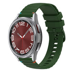 Wavy Dotted Stitched 20mm Silicone Watch Band, For Samsung Galaxy Watch FE 40mm, For Samsung Galaxy Watch 7 40 / 44mm, For Samsung Galaxy Watch 6  Cassic 43 / 47mm, For Samsung Galaxy Watch 6 40 / 44mm