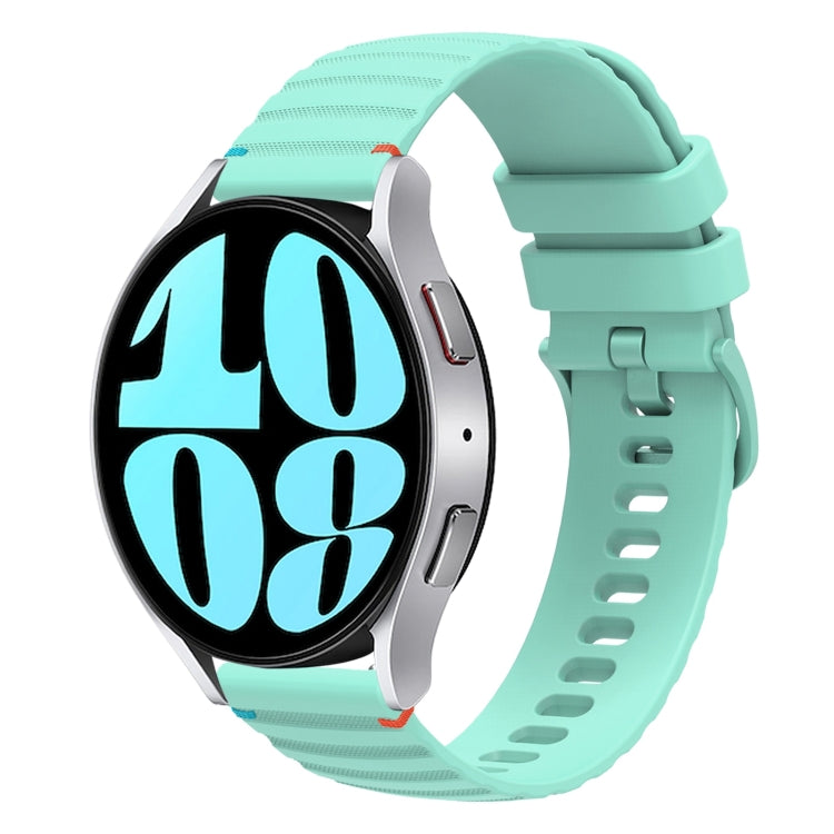 Wavy Dotted Stitched 20mm Silicone Watch Band, For Samsung Galaxy Watch FE 40mm, For Samsung Galaxy Watch 7 40 / 44mm, For Samsung Galaxy Watch 6  Cassic 43 / 47mm, For Samsung Galaxy Watch 6 40 / 44mm