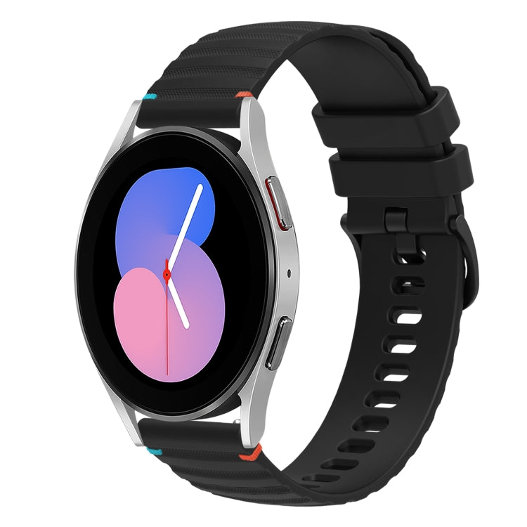 Wavy Dotted Stitched 20mm Silicone Watch Band, For Samsung Galaxy Watch 5 40 / 44mm, For Samsung Galaxy Watch 5 Pro 45mm, For Samsung Galaxy Watch 4 40 / 44mm, For Samsung Galaxy Watch 4 Classic 42 / 46mm