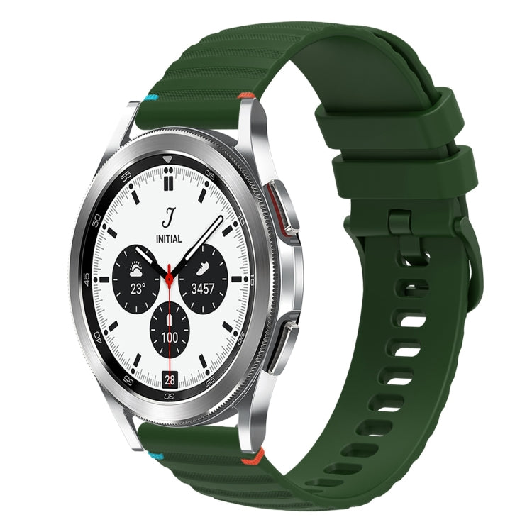 Wavy Dotted Stitched 20mm Silicone Watch Band, For Samsung Galaxy Watch 5 40 / 44mm, For Samsung Galaxy Watch 5 Pro 45mm, For Samsung Galaxy Watch 4 40 / 44mm, For Samsung Galaxy Watch 4 Classic 42 / 46mm