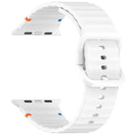 Wavy Grain Stitched Silicone Watch Band, For Apple Watch SE 2023 44mm, For Apple Watch SE 2023 40mm, For Apple Watch Ultra 2 49mm, For Apple Watch Series 9 45mm
