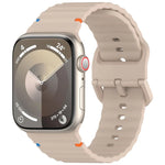Wavy Grain Stitched Silicone Watch Band, For Apple Watch SE 2023 44mm, For Apple Watch SE 2023 40mm, For Apple Watch Ultra 2 49mm, For Apple Watch Series 9 45mm