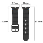 Wavy Grain Stitched Silicone Watch Band, For Apple Watch Series 9 41mm, For Apple Watch Ultra 49mm, For Apple Watch Series 8 41mm, For Apple Watch Series 8 45mm