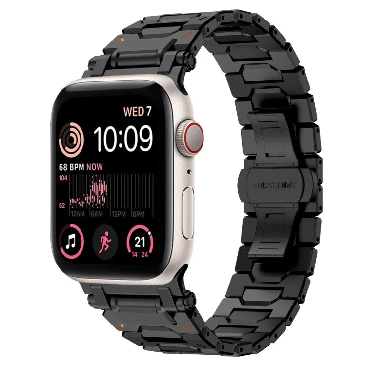 Pathfinder Stainless Steel Metal Watch Band, For Apple Watch Series 10 46mm, For Apple Watch SE 2023 44mm, For Apple Watch Ultra 2 49mm, For Apple Watch Series 9 45mm, For Apple Watch Ultra 49mm, For Apple Watch Series 8 45mm, For Apple Watch SE 2022 4...
