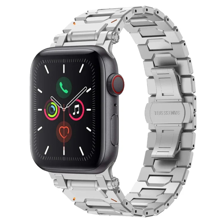 Pathfinder Stainless Steel Metal Watch Band, For Apple Watch Series 10 46mm, For Apple Watch SE 2023 44mm, For Apple Watch Ultra 2 49mm, For Apple Watch Series 9 45mm, For Apple Watch Ultra 49mm, For Apple Watch Series 8 45mm, For Apple Watch SE 2022 4...
