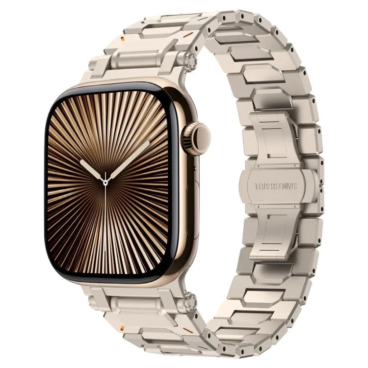 Pathfinder Stainless Steel Metal Watch Band, For Apple Watch Series 10 46mm, For Apple Watch SE 2023 44mm, For Apple Watch Ultra 2 49mm, For Apple Watch Series 9 45mm, For Apple Watch Ultra 49mm, For Apple Watch Series 8 45mm, For Apple Watch SE 2022 4...
