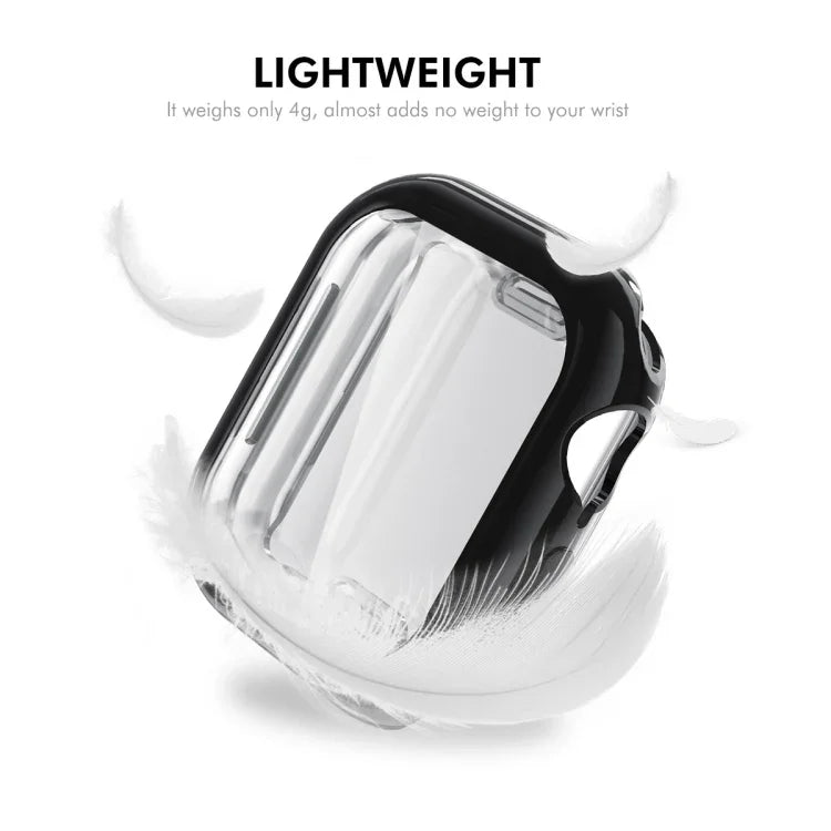 ENKAY Hat-Prince Electroplated Soft TPU Case with Screen Film, For Apple Watch Series 11 / 10 46mm, For Apple Watch Series 11 / 10 42mm