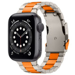 Three Beads Titanium Alloy Metal Watch Band, For Apple Watch Series 7 41mm, For Apple Watch Series 7 45mm, For Apple Watch Series 6 40mm, For Apple Watch Series 6 44mm, For Apple Watch Series 5 44mm, For Apple Watch Series 5 40mm                       ...