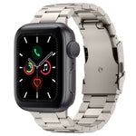 Three Beads Titanium Alloy Metal Watch Band, For Apple Watch Series 7 41mm, For Apple Watch Series 7 45mm, For Apple Watch Series 6 40mm, For Apple Watch Series 6 44mm, For Apple Watch Series 5 44mm, For Apple Watch Series 5 40mm                       ...