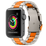 Three Beads Titanium Alloy Metal Watch Band, For Apple Watch Series 7 41mm, For Apple Watch Series 7 45mm, For Apple Watch Series 6 40mm, For Apple Watch Series 6 44mm, For Apple Watch Series 5 44mm, For Apple Watch Series 5 40mm                       ...