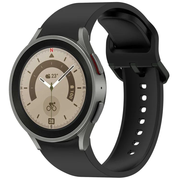 Solid Color Colorful Buckle Quick Release Silicone Watch Band, For Samsung Galaxy Watch 5 40 / 44mm, For Samsung Galaxy Watch 5 Pro, For Samsung Galaxy Watch 4 40 / 44mm, For Samsung Galaxy Watch 4 Classic 46 / 42mm
