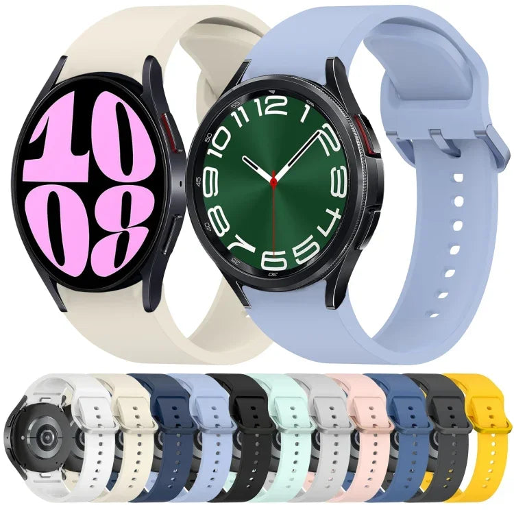 Solid Color Colorful Buckle Quick Release Silicone Watch Band, For Samsung Galaxy Watch 5 40 / 44mm, For Samsung Galaxy Watch 5 Pro, For Samsung Galaxy Watch 4 40 / 44mm, For Samsung Galaxy Watch 4 Classic 46 / 42mm