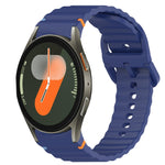 Wavy Grain Stitched Quick Release Silicone Watch Band, For Samsung Galaxy Watch FE 40mm, For Samsung Galaxy Watch 7 44mm, For Samsung Galaxy Watch 7 40mm, For Samsung Galaxy Watch 6 Classic 47mm