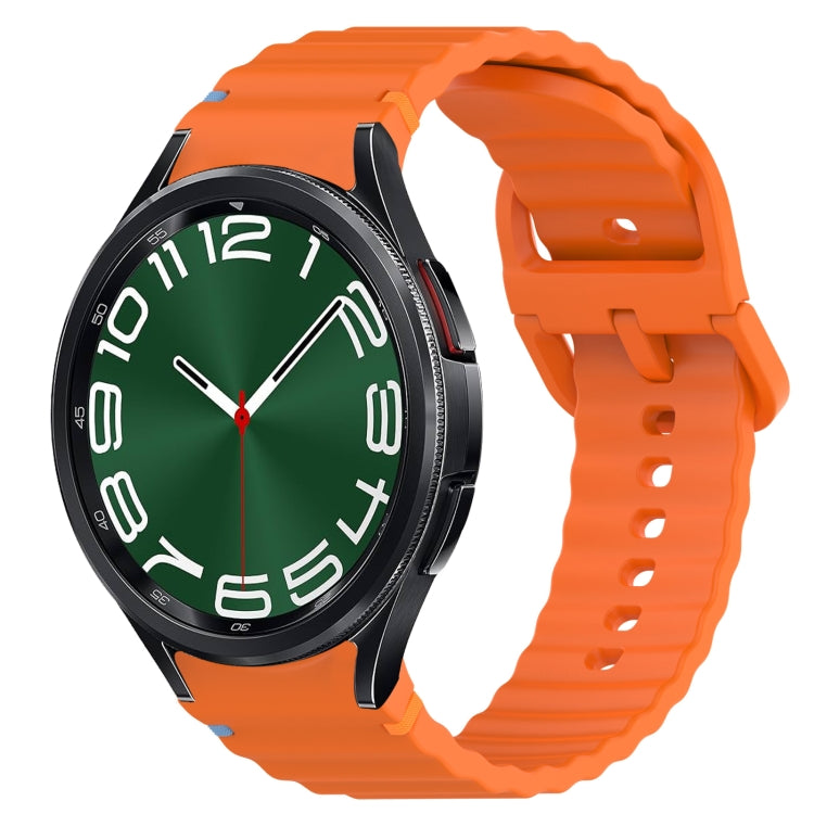 Wavy Grain Stitched Quick Release Silicone Watch Band, For Samsung Galaxy Watch FE 40mm, For Samsung Galaxy Watch 7 44mm, For Samsung Galaxy Watch 7 40mm, For Samsung Galaxy Watch 6 Classic 47mm