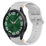 Wavy Grain Stitched Quick Release Silicone Watch Band, For Samsung Galaxy Watch FE 40mm, For Samsung Galaxy Watch 7 44mm, For Samsung Galaxy Watch 7 40mm, For Samsung Galaxy Watch 6 Classic 47mm