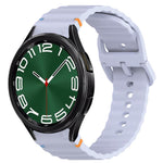 Wavy Grain Stitched Quick Release Silicone Watch Band, For Samsung Galaxy Watch FE 40mm, For Samsung Galaxy Watch 7 44mm, For Samsung Galaxy Watch 7 40mm, For Samsung Galaxy Watch 6 Classic 47mm