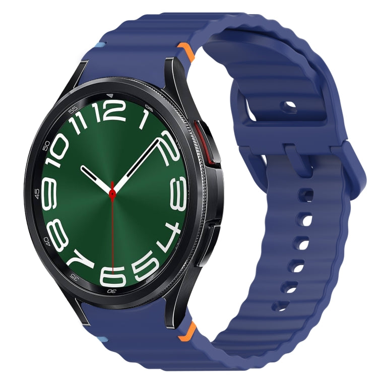 Wavy Grain Stitched Quick Release Silicone Watch Band, For Samsung Galaxy Watch FE 40mm, For Samsung Galaxy Watch 7 44mm, For Samsung Galaxy Watch 7 40mm, For Samsung Galaxy Watch 6 Classic 47mm
