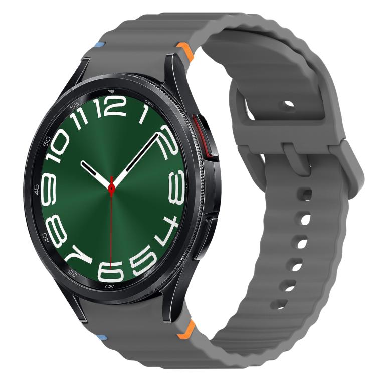Wavy Grain Stitched Quick Release Silicone Watch Band, For Samsung Galaxy Watch 6 44mm, For Samsung Galaxy Watch 6 40mm, For Samsung Galaxy Watch 6 Classic 43mm, For Samsung Galaxy Watch 5 Pro Golf Edition