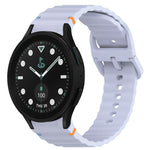 Wavy Grain Stitched Quick Release Silicone Watch Band, For Samsung Galaxy Watch 6 44mm, For Samsung Galaxy Watch 6 40mm, For Samsung Galaxy Watch 6 Classic 43mm, For Samsung Galaxy Watch 5 Pro Golf Edition