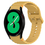 Wavy Grain Stitched Quick Release Silicone Watch Band, For Samsung Galaxy Watch 4 44mm, For Samsung Galaxy Watch 4 40mm, For Samsung  Galaxy Watch 4 Classic 46mm, For Samsung  Galaxy Watch 4 Classic 42mm
