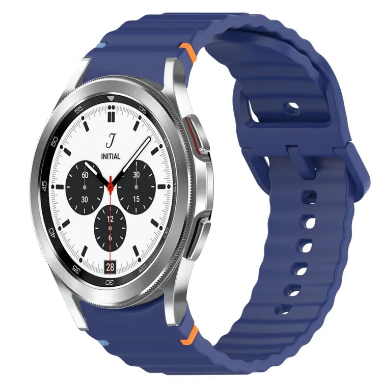 Wavy Grain Stitched Quick Release Silicone Watch Band, For Samsung Galaxy Watch 4 44mm, For Samsung Galaxy Watch 4 40mm, For Samsung  Galaxy Watch 4 Classic 46mm, For Samsung  Galaxy Watch 4 Classic 42mm