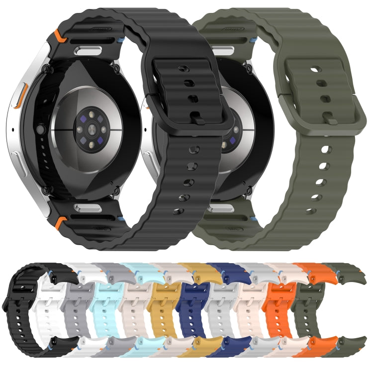 Wavy Grain Stitched Quick Release Silicone Watch Band, For Samsung Galaxy Watch FE 40mm, For Samsung Galaxy Watch 7 44mm, For Samsung Galaxy Watch 7 40mm, For Samsung Galaxy Watch 6 Classic 47mm