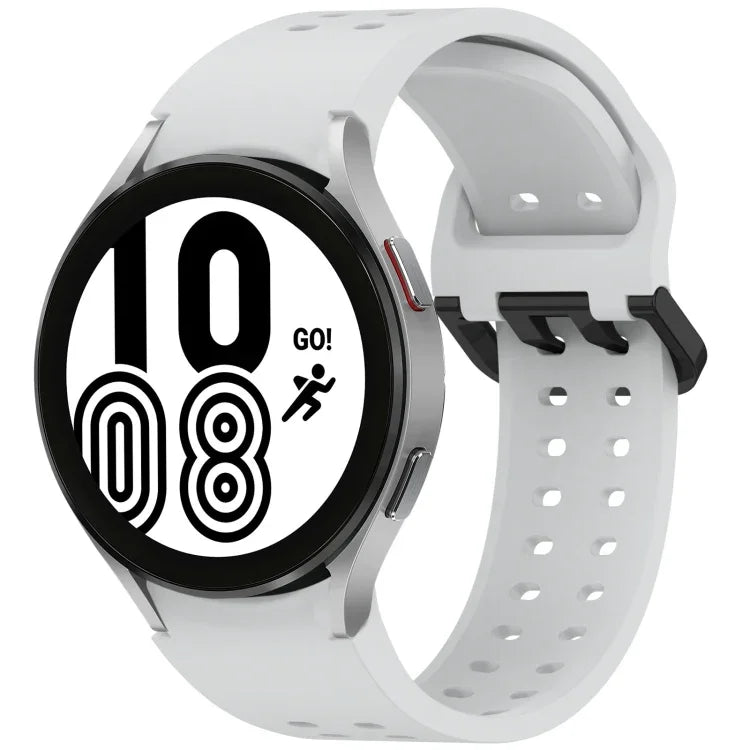 Diplopore Button Quick Release Silicone Watch Band, For Samsung Galaxy Watch 4 40 / 44mm, For Samsung Galaxy Watch 4 Classic 42 / 46mm