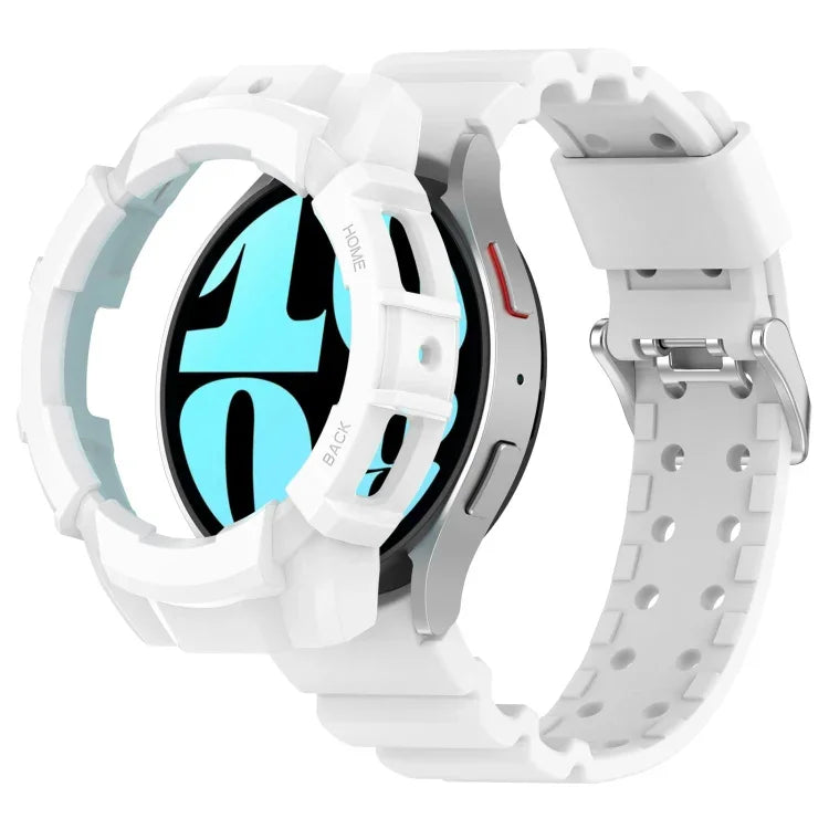 Armor Silicone Watch Band with Watch Case Set, For Samsung Galaxy Watch 7 44mm, For Samsung Galaxy Watch 7 40mm