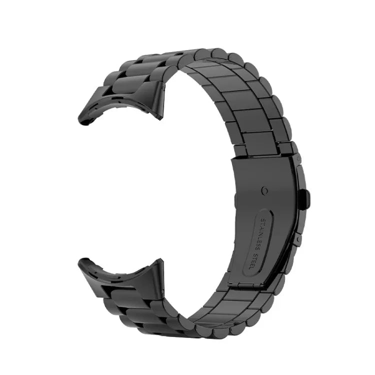 Three Beads Stainless Steel Folding Buckle Integrated Watch Band, For Google Pixel Watch 4 / Watch 3 45mm