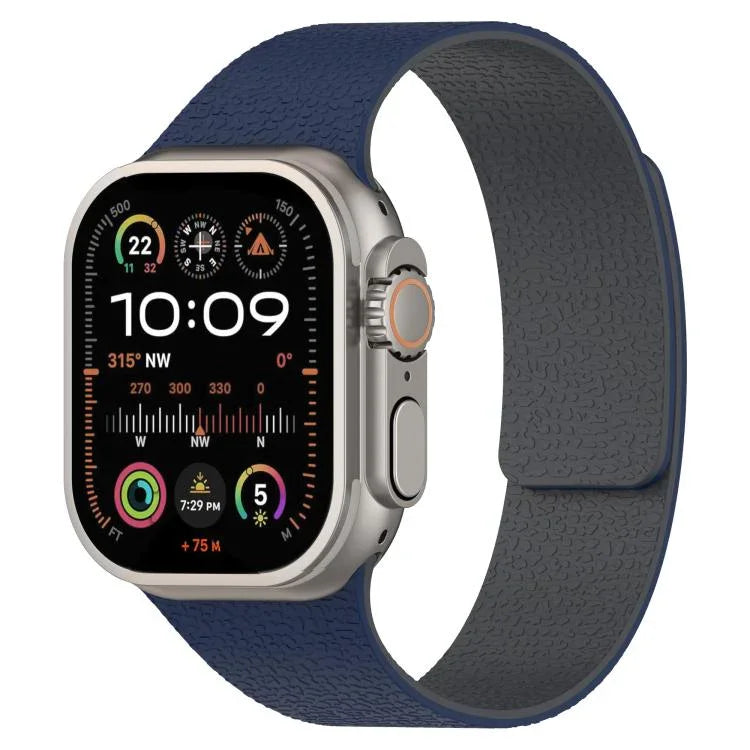 Litchi Texture Magnetic Silicone Watch Band, For Apple Watch 46mm / 49mm / 45mm / 44mm, For Apple Watch 42mm / 41mm / 40mm / 38mm
