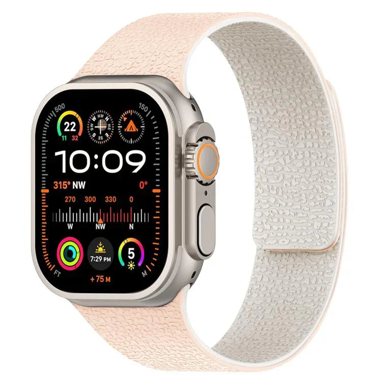 Litchi Texture Magnetic Silicone Watch Band, For Apple Watch 46mm / 49mm / 45mm / 44mm, For Apple Watch 42mm / 41mm / 40mm / 38mm